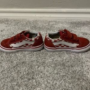 Toddler old skool red checkered vans size 6 toddler